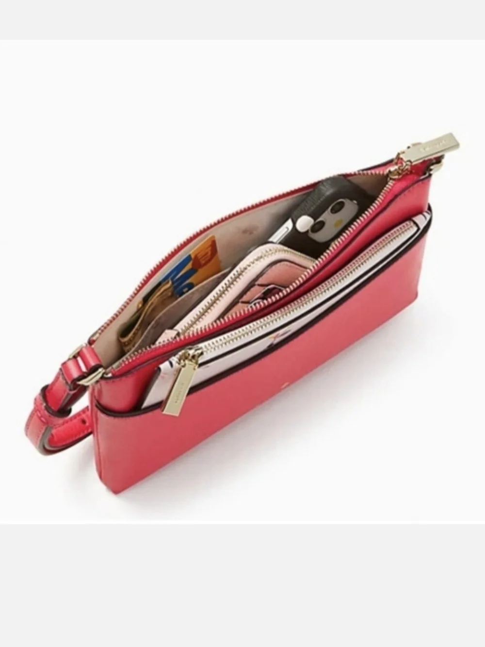 NWT Kate Spade New York Sadie Saffiano Leather Crossbody Top Zip Pink Bag
